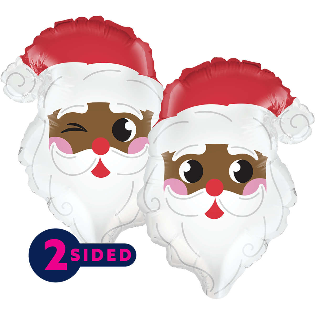 11" Air-fill Dark Skin Santa Head (2ct)