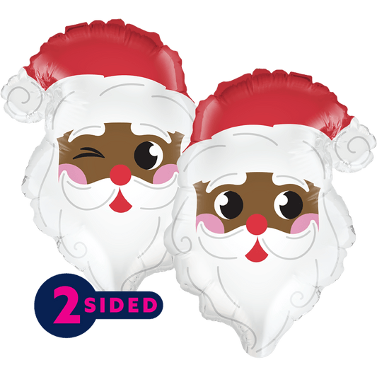11" Air-fill Dark Skin Santa Head (2ct)