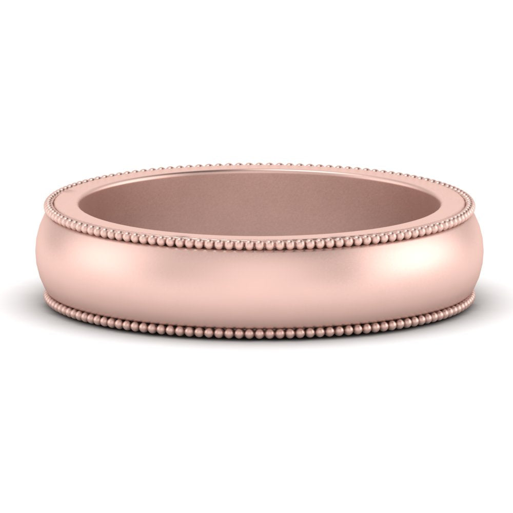 Milgrain Matte Finish Mens Band