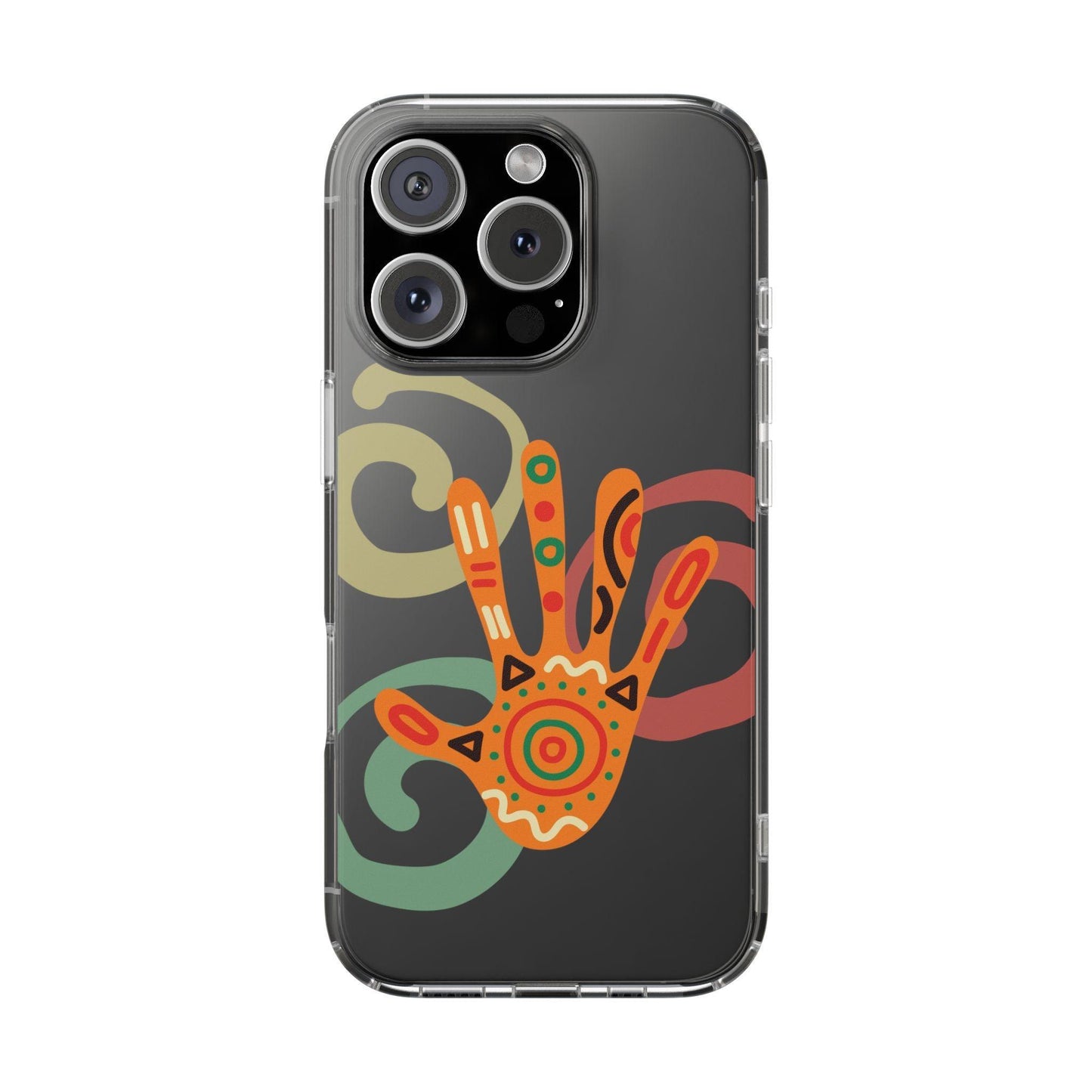 Clear Cases Colorful Hand Print design