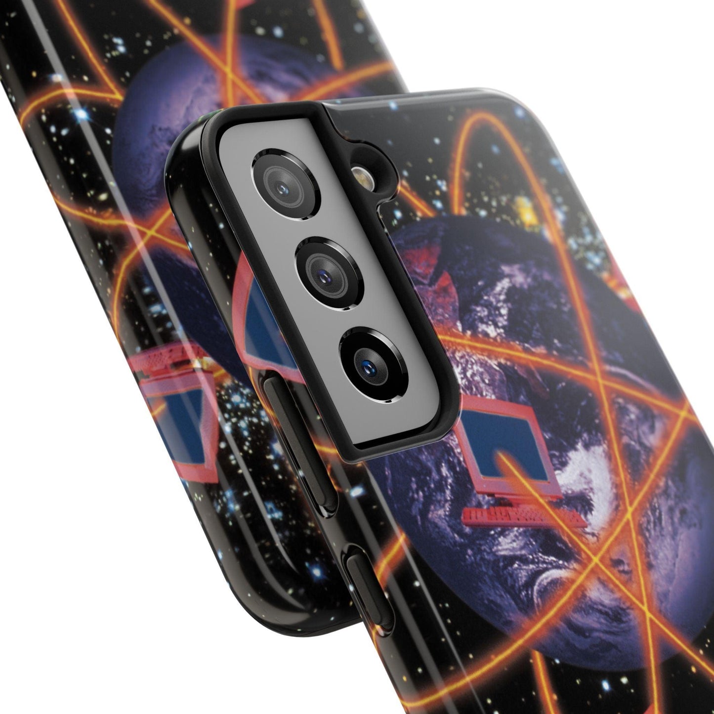 Computer Galaxy Printed With Orbiting Tough Phone Cases