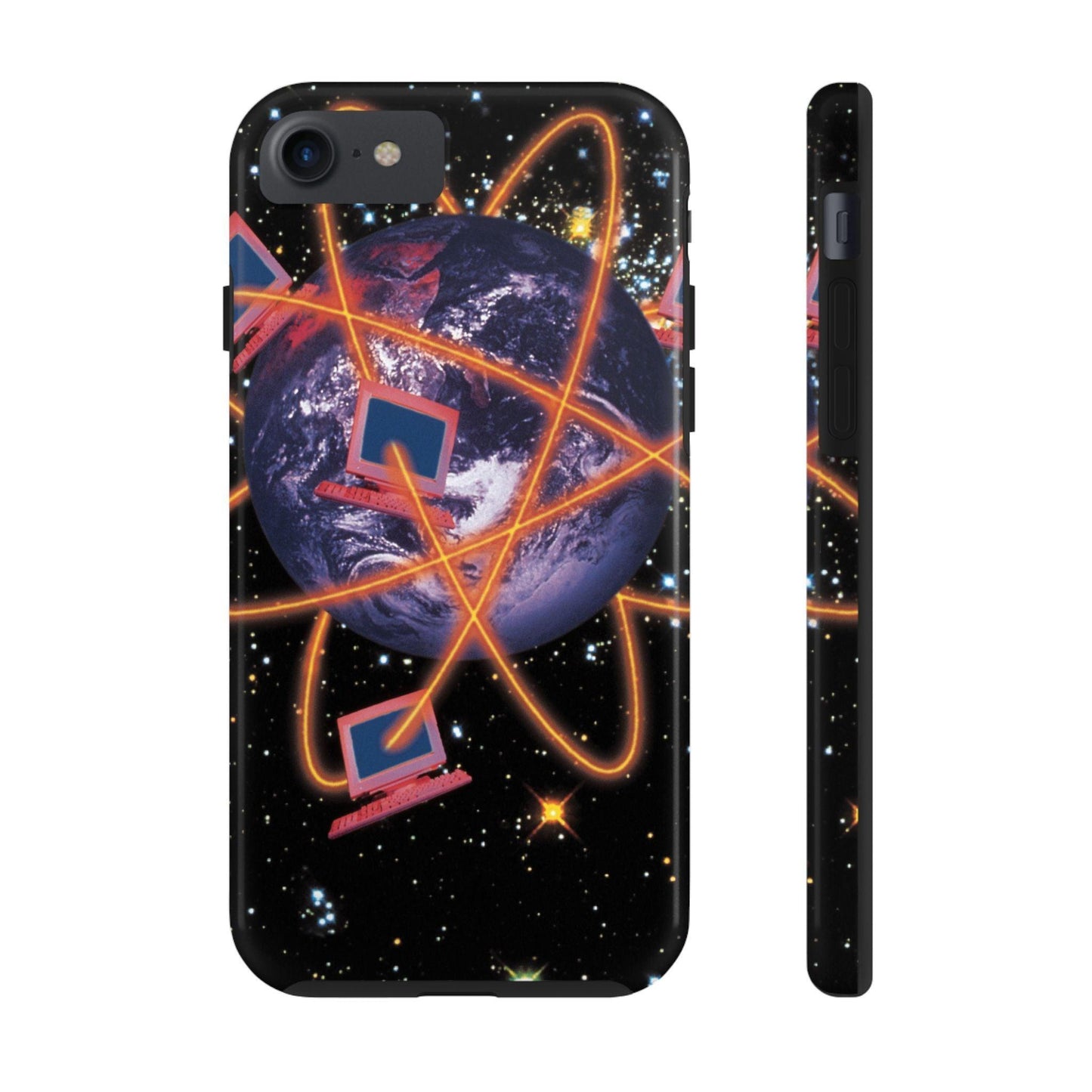 Computer Galaxy Printed With Orbiting Tough Phone Cases