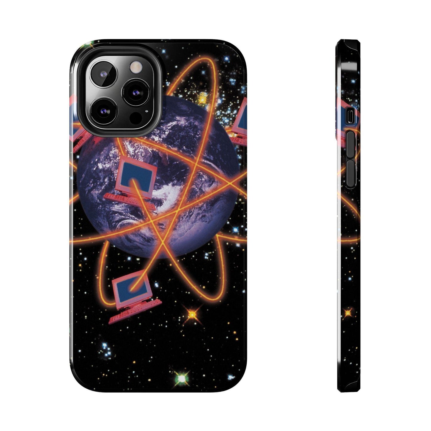 Computer Galaxy Printed With Orbiting Tough Phone Cases
