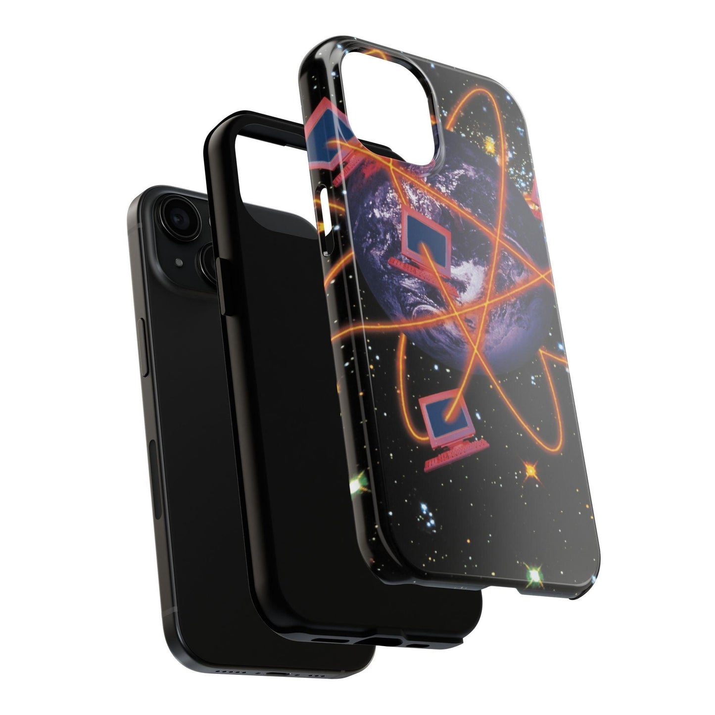 Computer Galaxy Printed With Orbiting Tough Phone Cases
