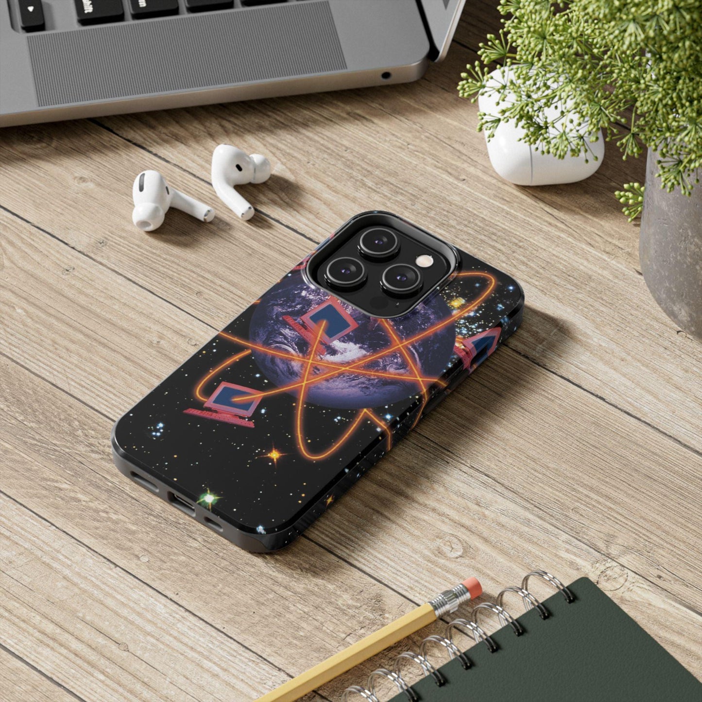 Computer Galaxy Printed With Orbiting Tough Phone Cases