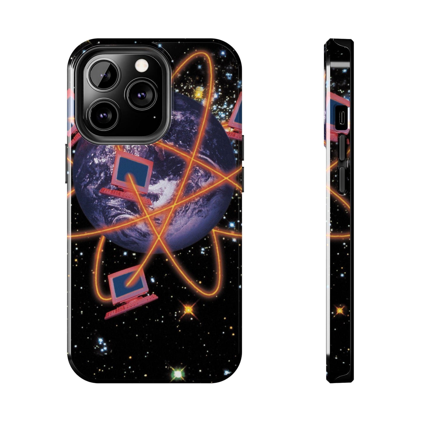 Computer Galaxy Printed With Orbiting Tough Phone Cases