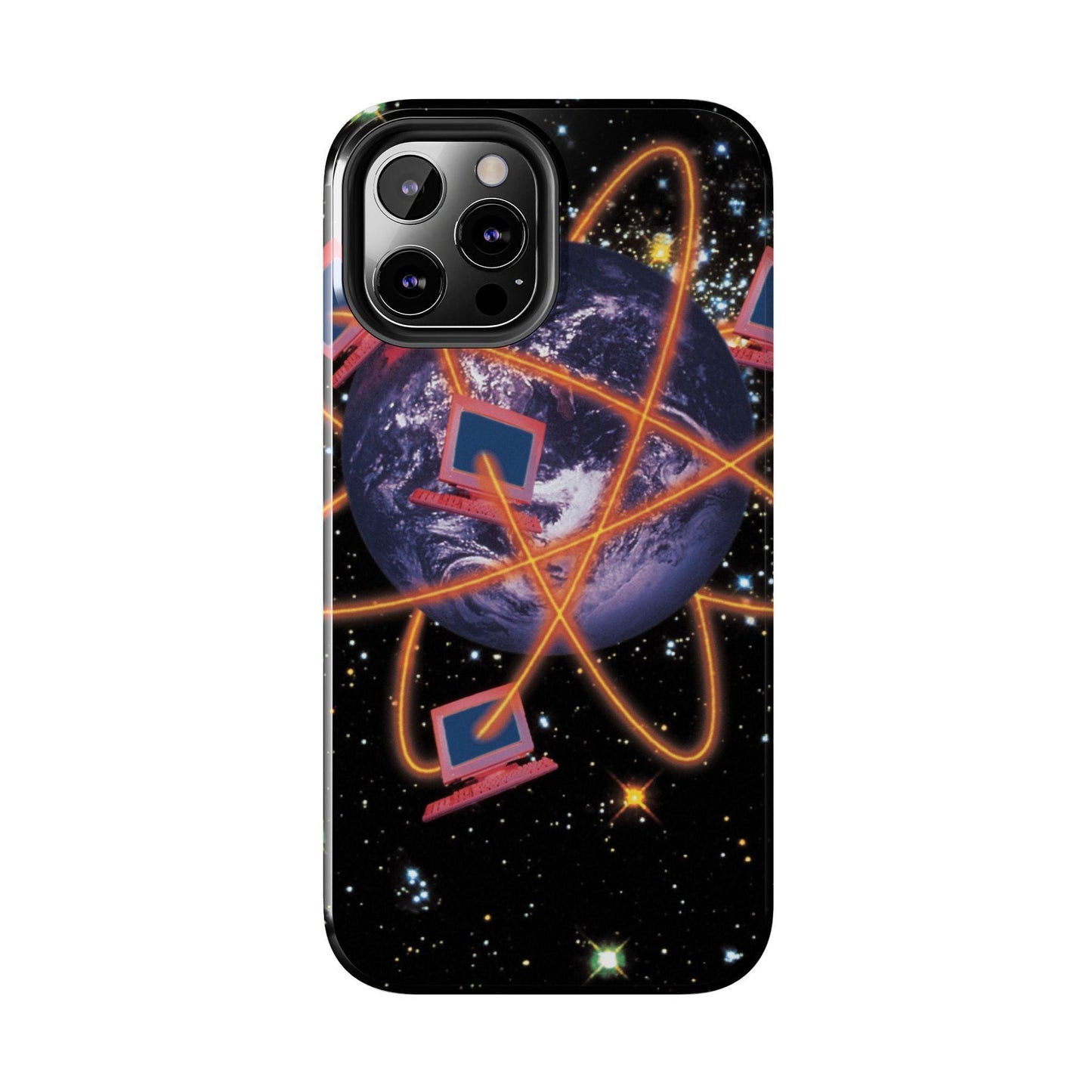Computer Galaxy Printed With Orbiting Tough Phone Cases