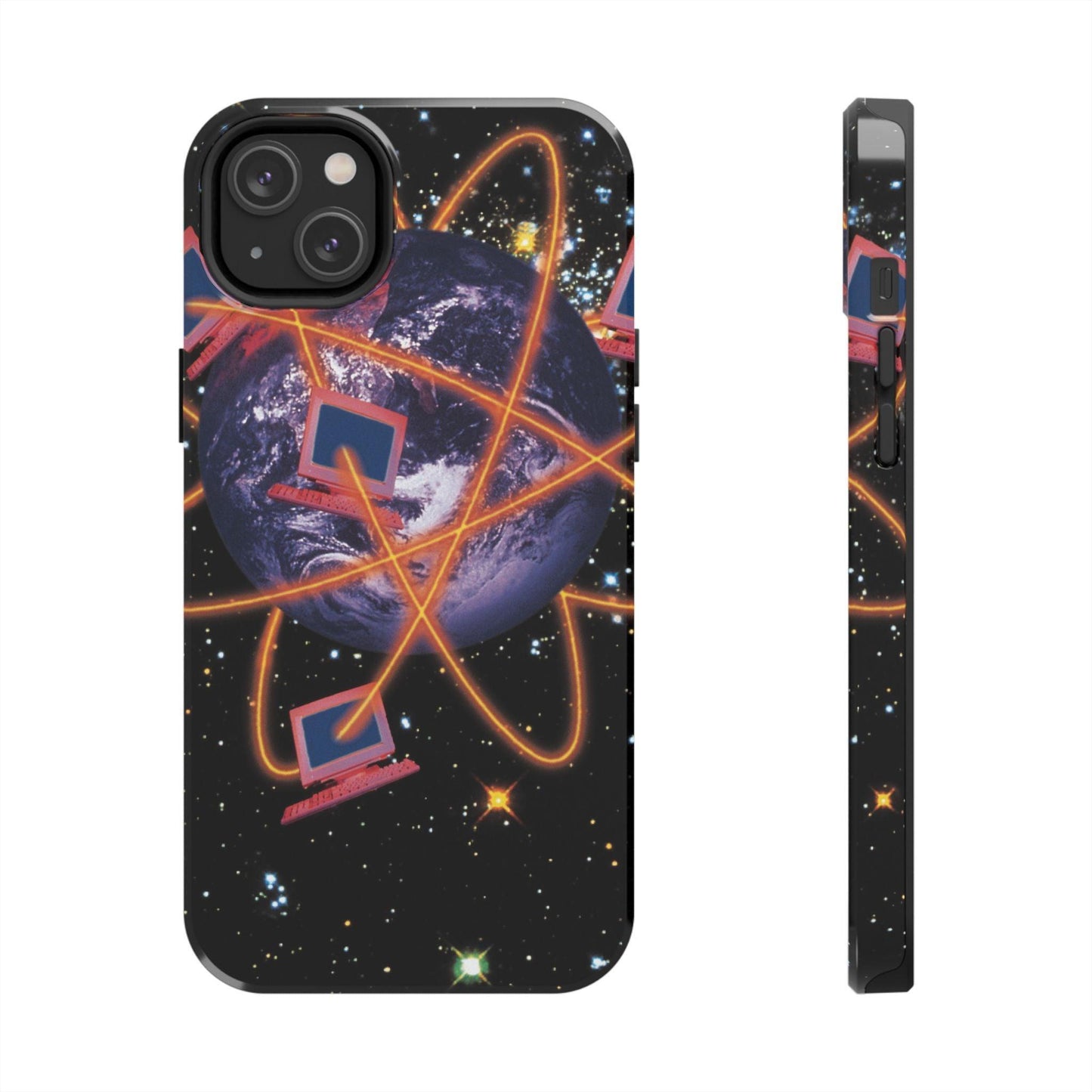 Computer Galaxy Printed With Orbiting Tough Phone Cases