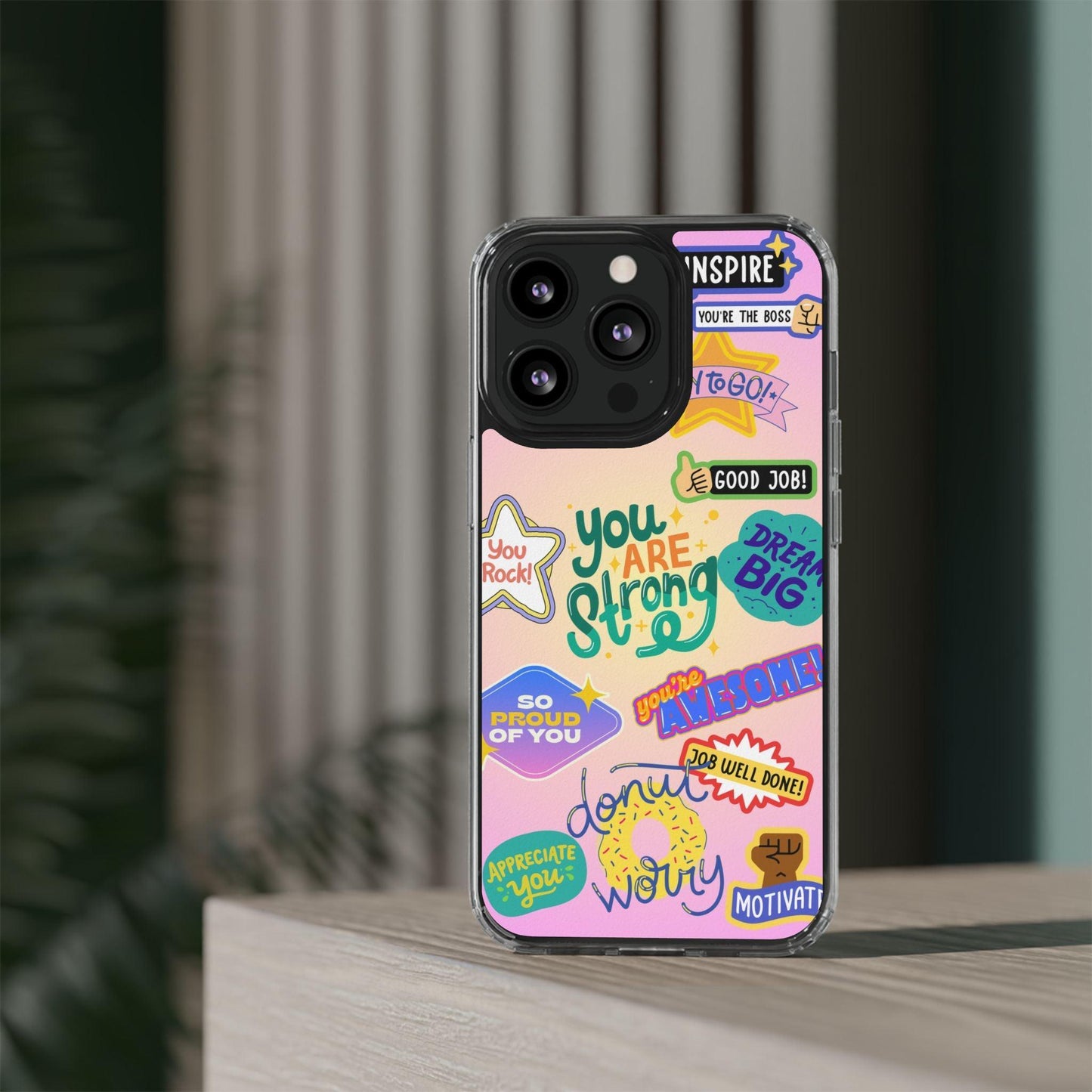 Motivational Stickers Clear Case