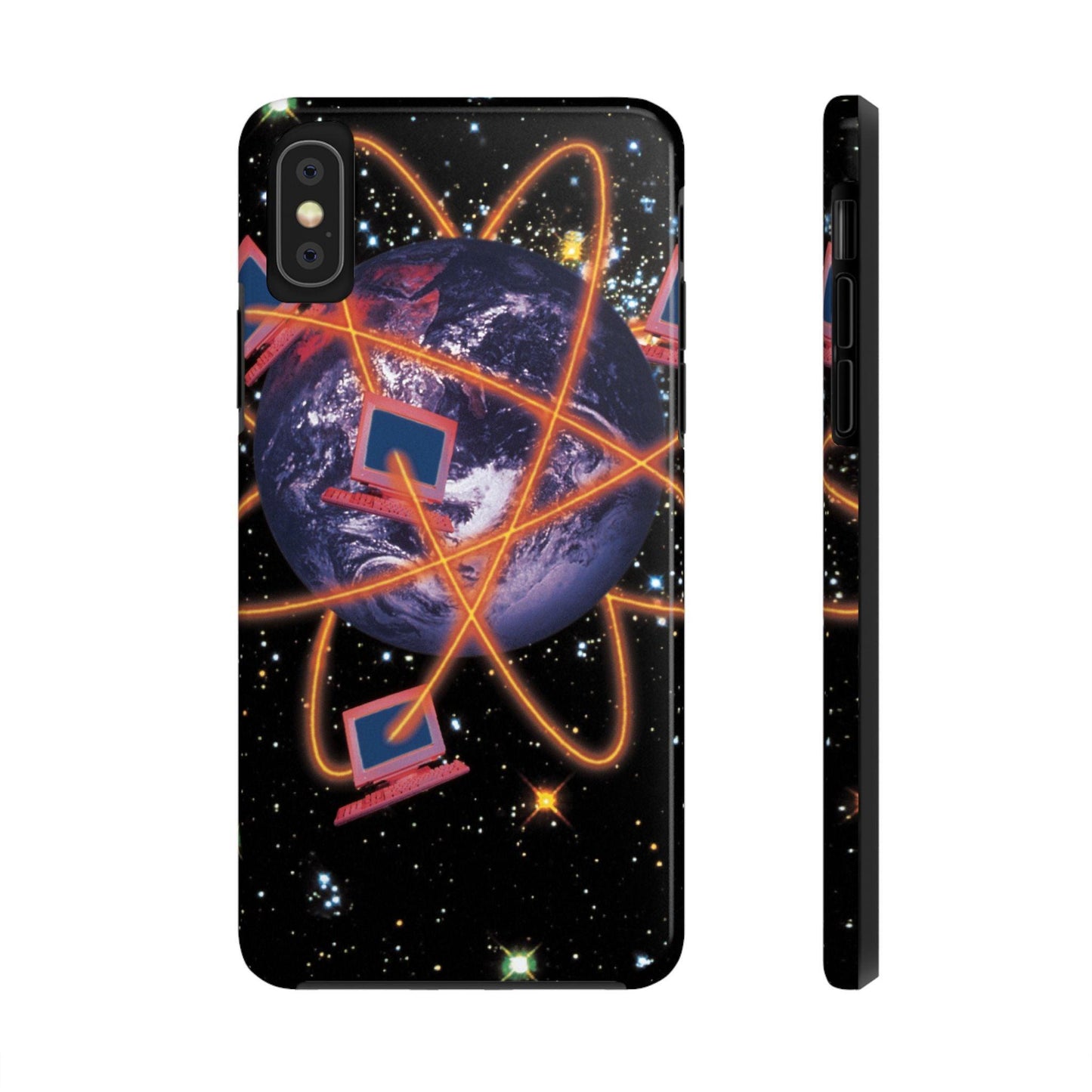 Computer Galaxy Printed With Orbiting Tough Phone Cases