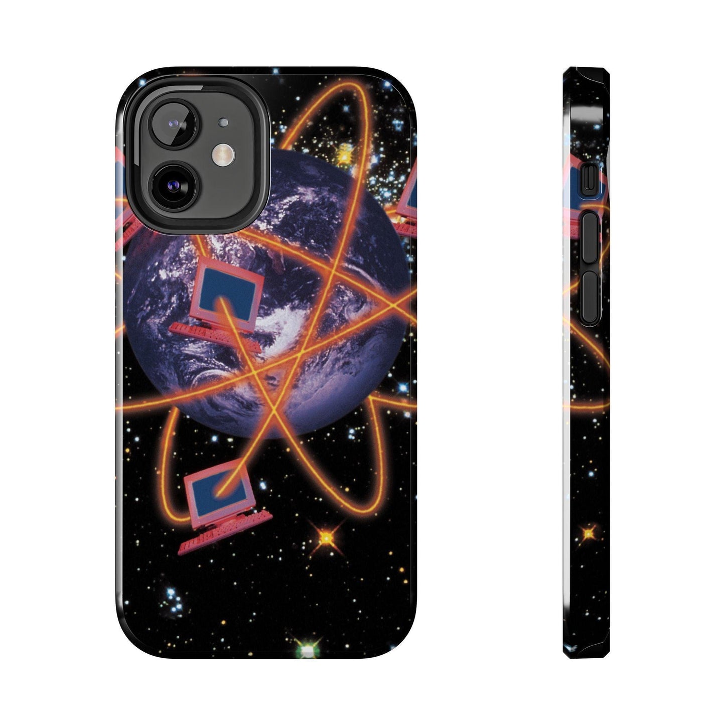 Computer Galaxy Printed With Orbiting Tough Phone Cases