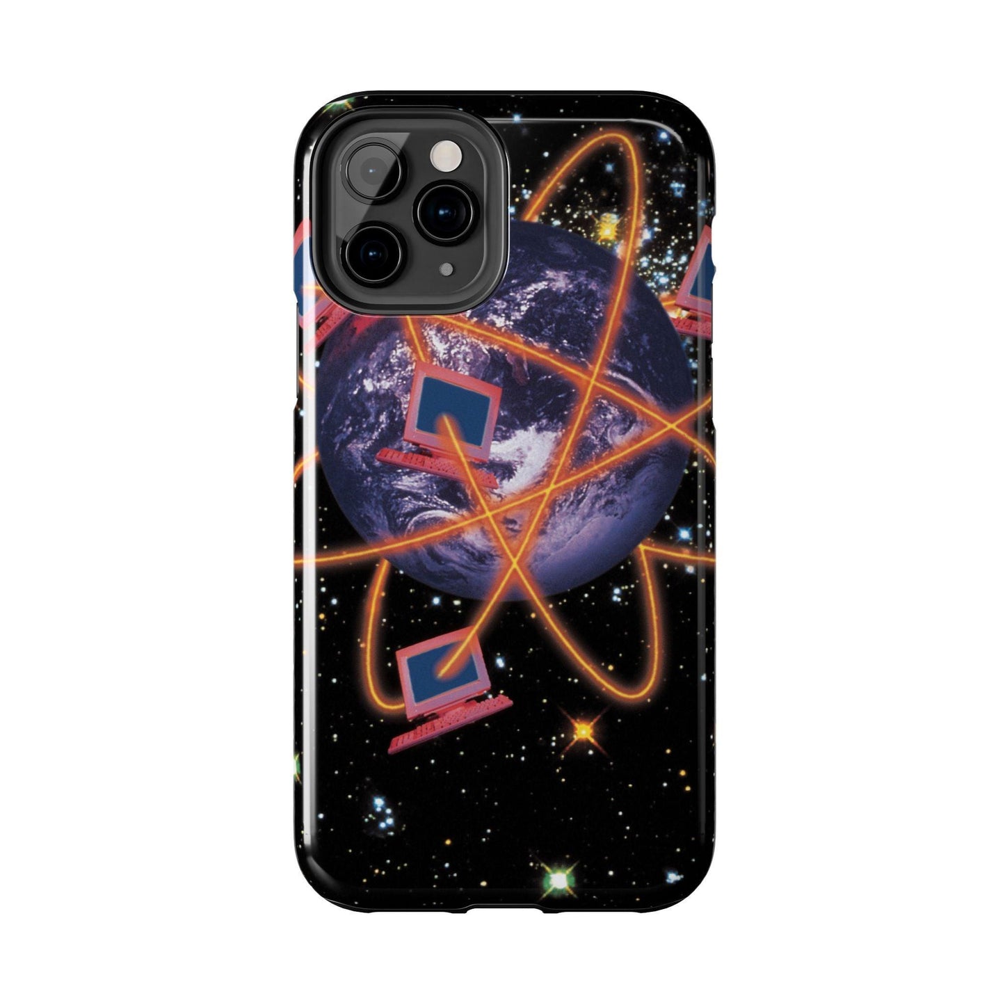 Computer Galaxy Printed With Orbiting Tough Phone Cases