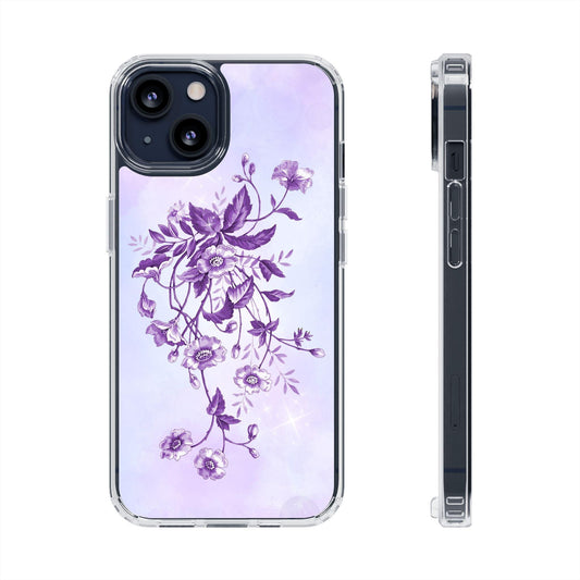 Floral design In Purple Clear Cases