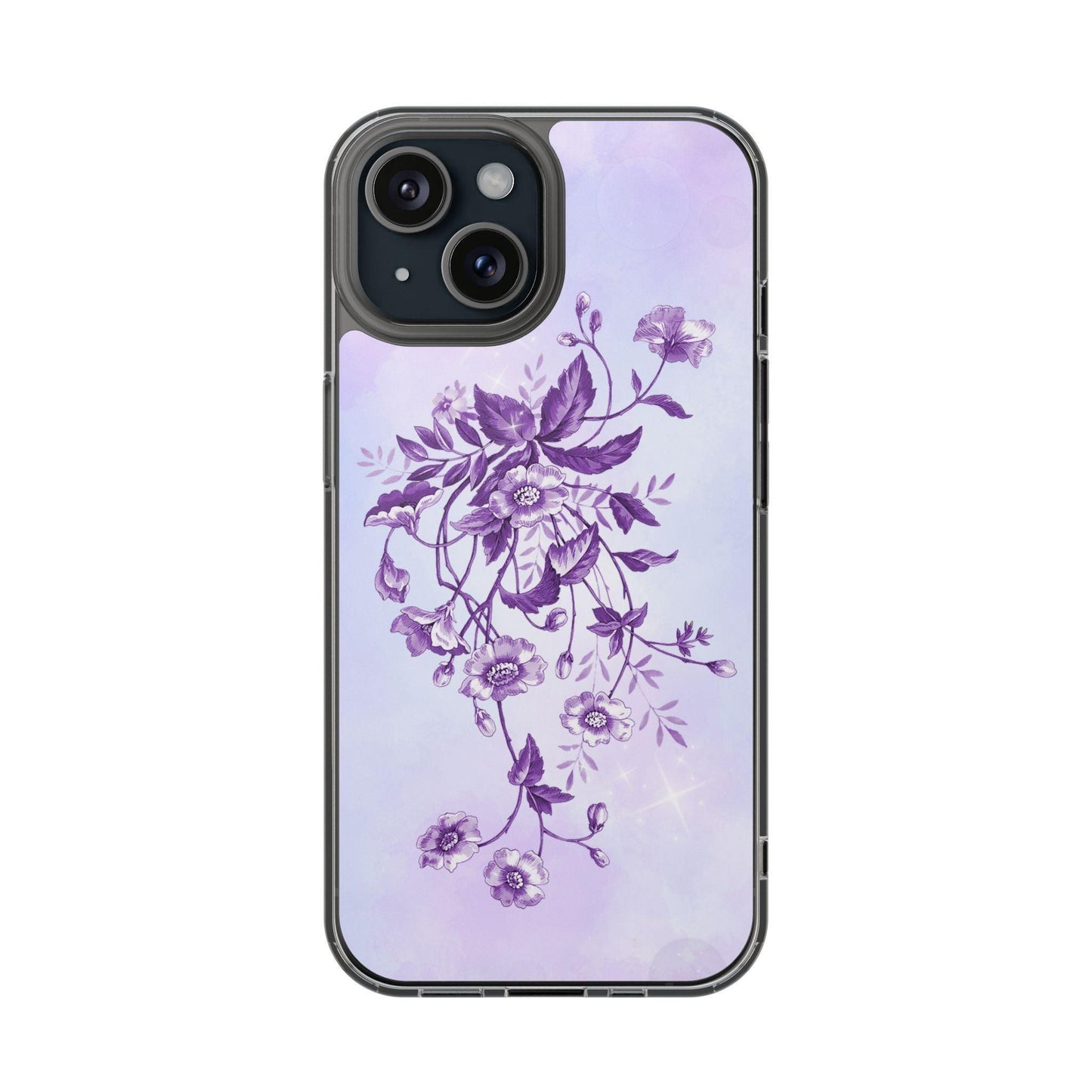 Floral design In Purple Clear Cases