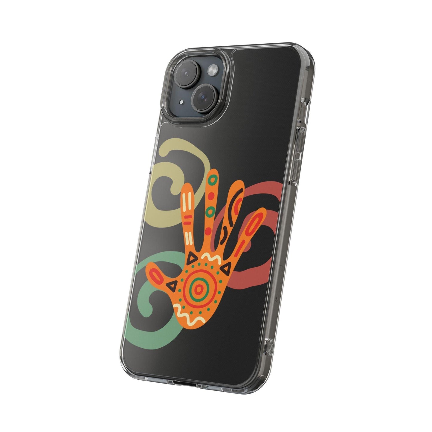 Clear Cases Colorful Hand Print design