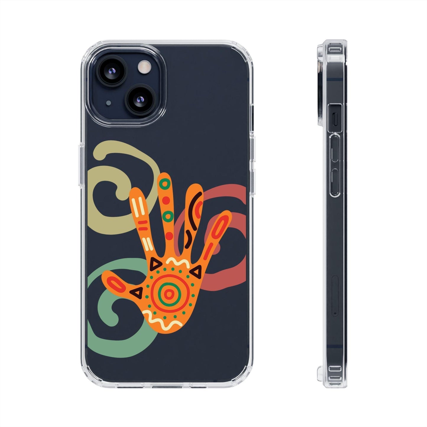 Clear Cases Colorful Hand Print design