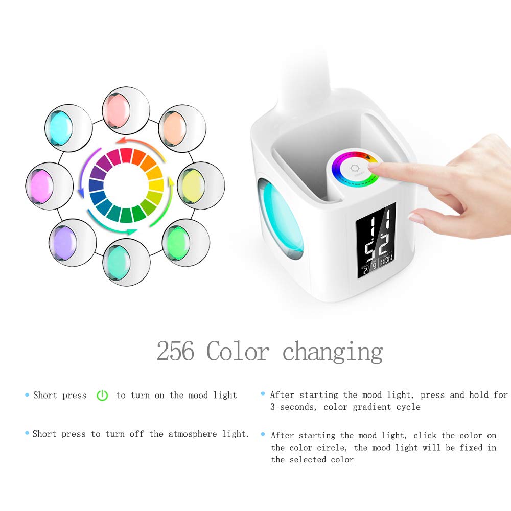 Multifunctional LED Desk Study Lamp with USB Charging