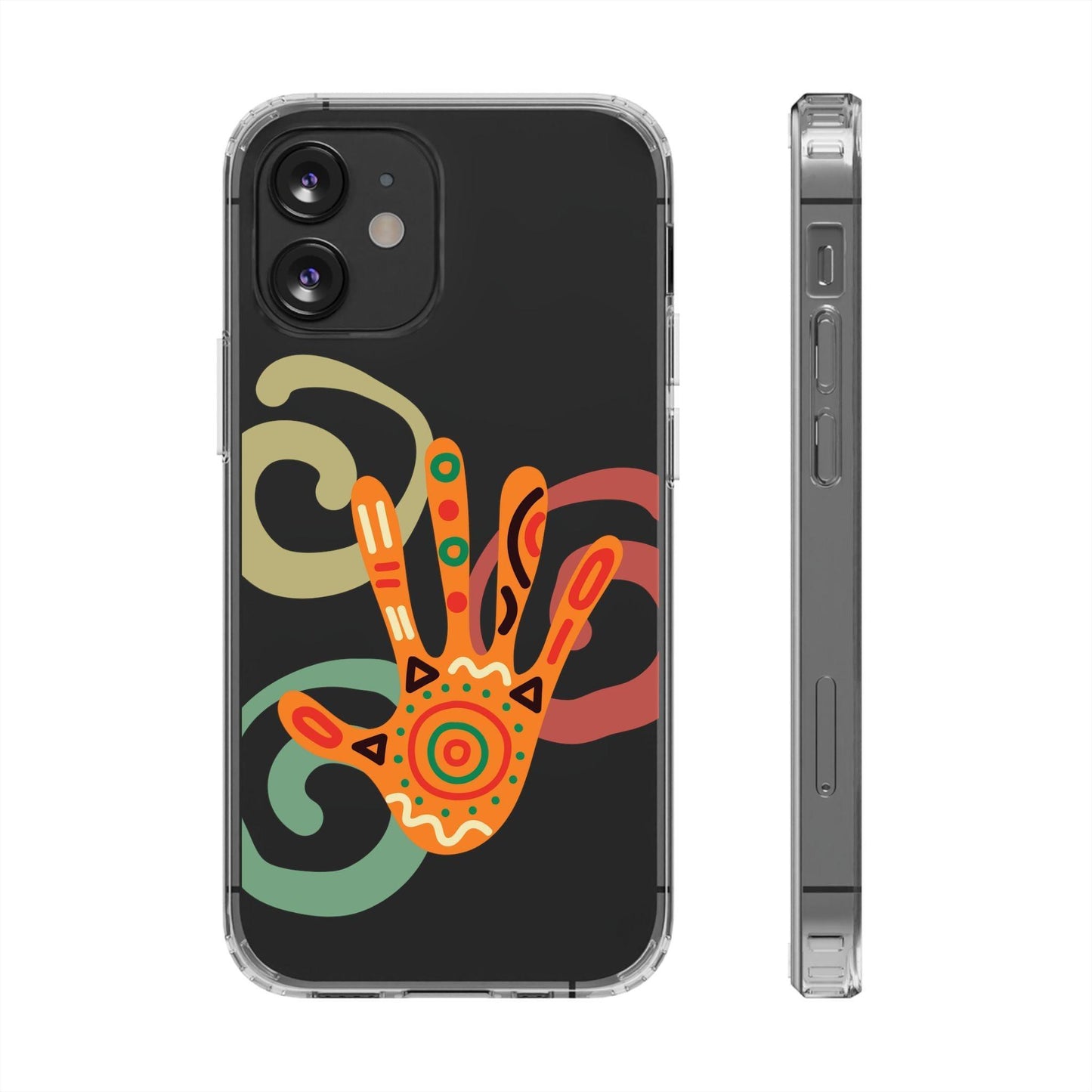 Clear Cases Colorful Hand Print design