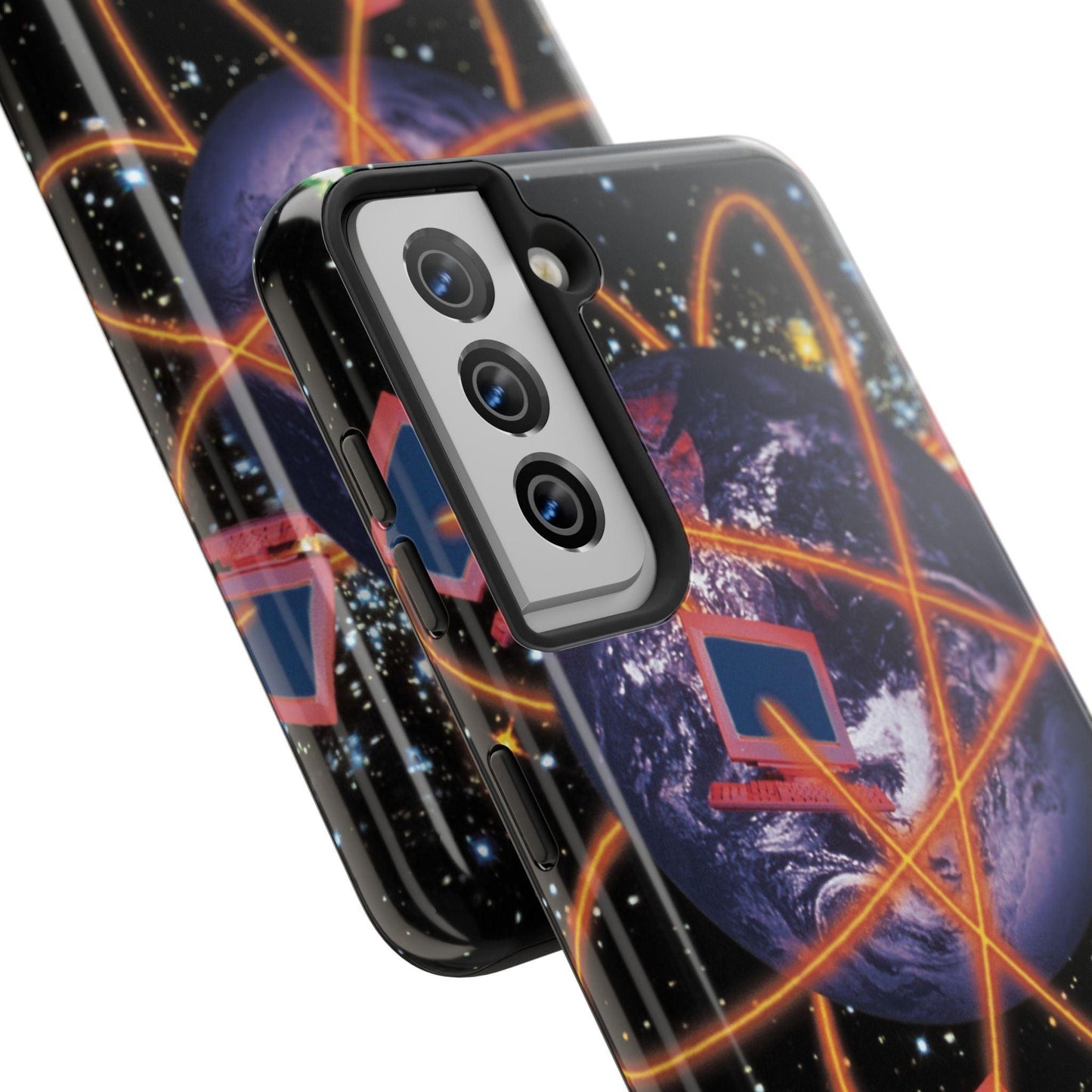 Computer Galaxy Printed With Orbiting Tough Phone Cases