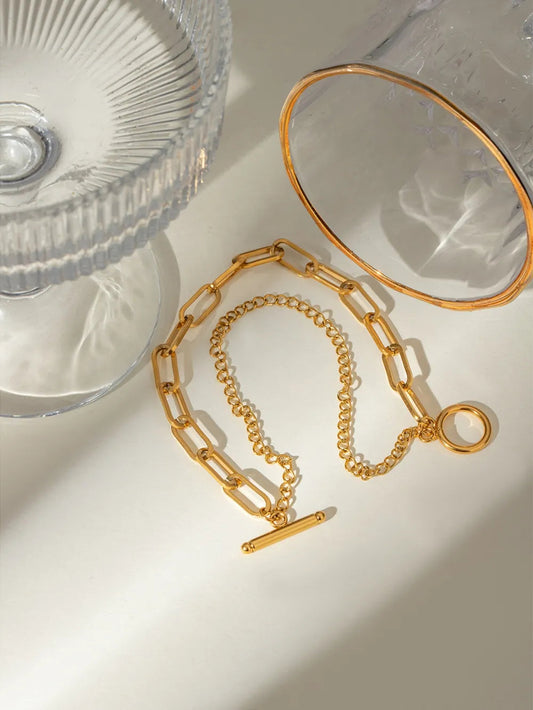 18K Gold-Plated Stainless Steel Chain Bracelet