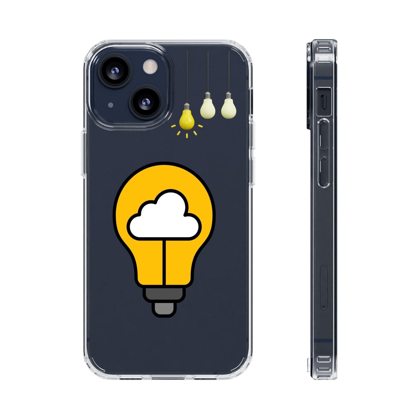 Clear Cases Bulbs with Light Representing Ideas