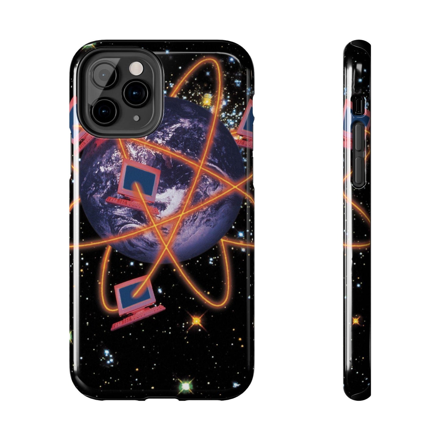 Computer Galaxy Printed With Orbiting Tough Phone Cases