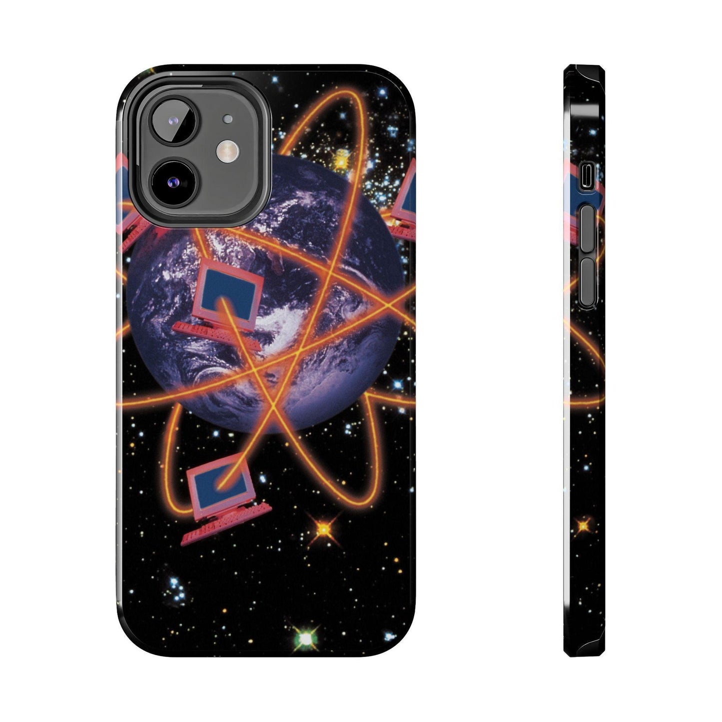 Computer Galaxy Printed With Orbiting Tough Phone Cases
