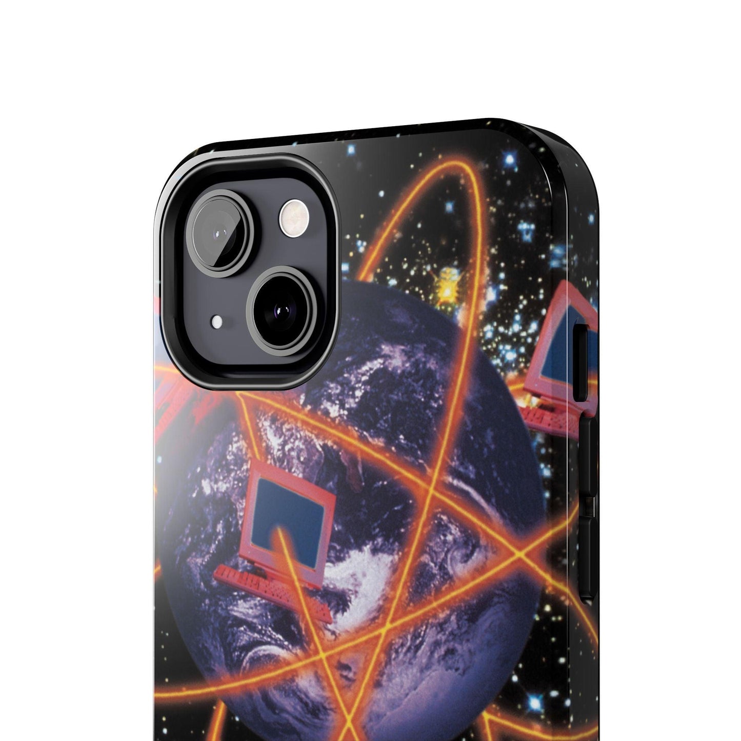 Computer Galaxy Printed With Orbiting Tough Phone Cases