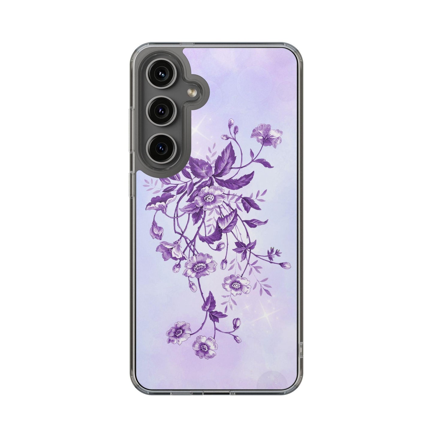 Floral design In Purple Clear Cases
