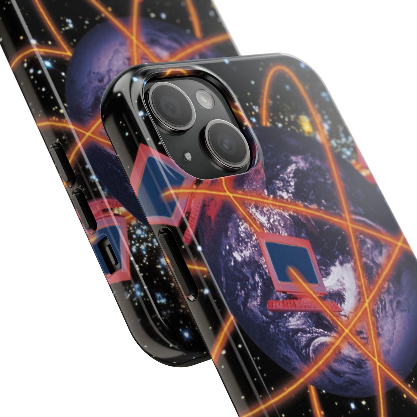 Computer Galaxy Printed With Orbiting Tough Phone Cases