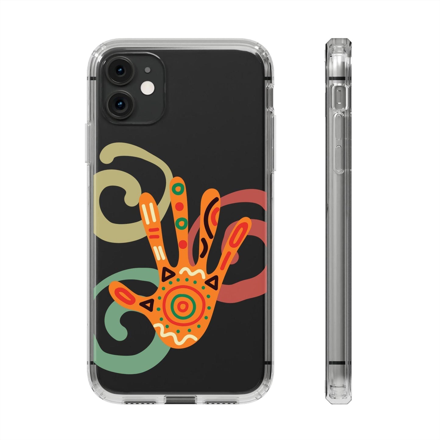 Clear Cases Colorful Hand Print design