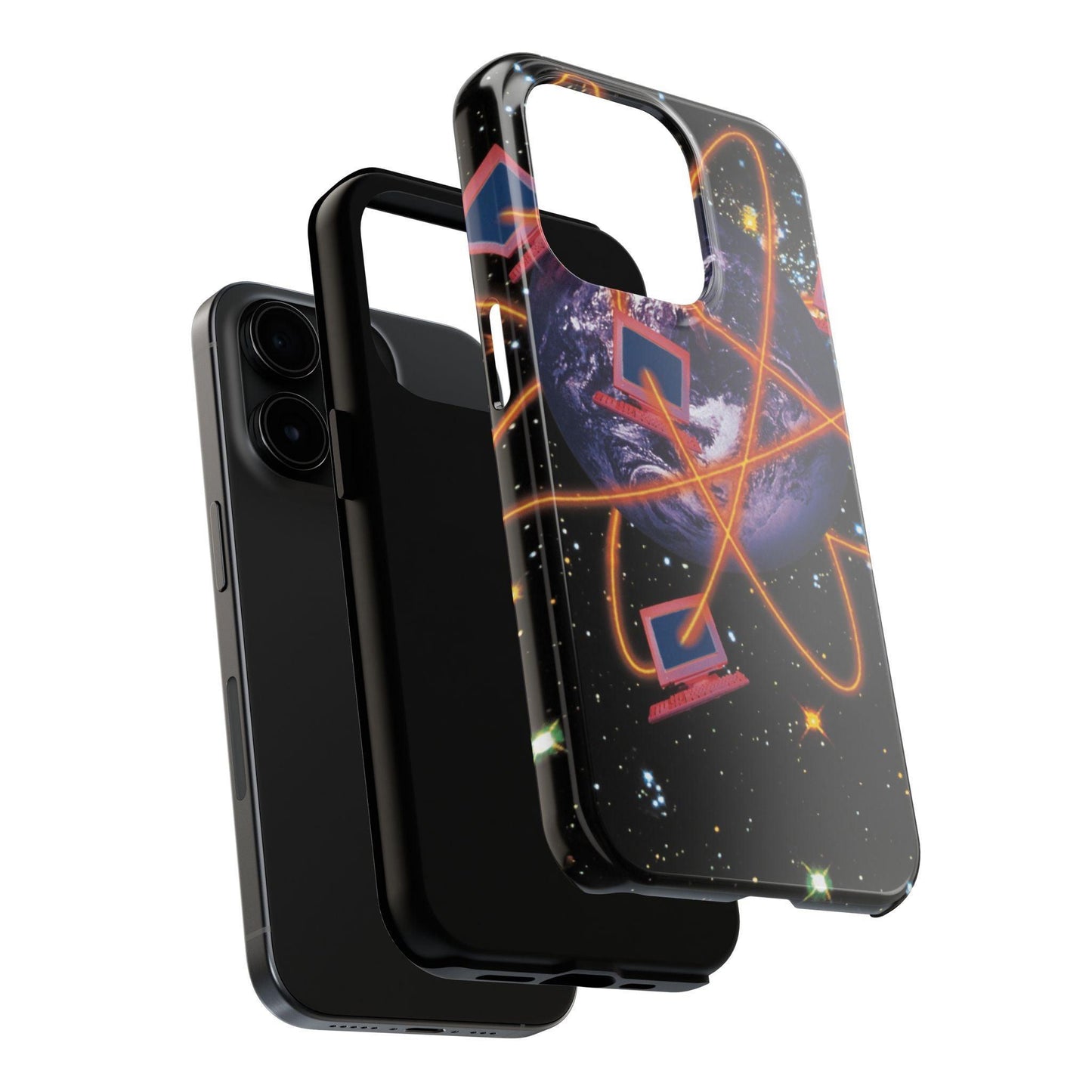 Computer Galaxy Printed With Orbiting Tough Phone Cases