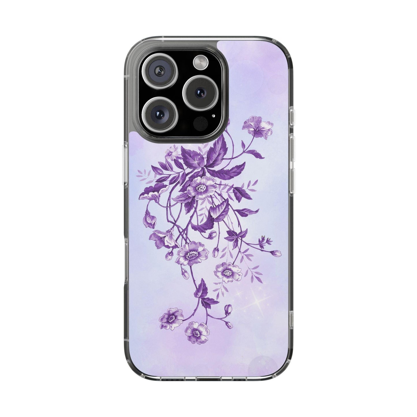 Floral design In Purple Clear Cases