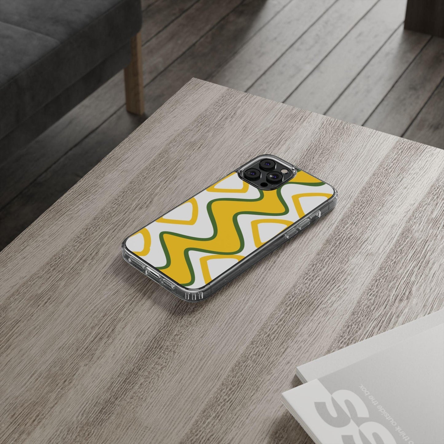 Bright Yellow Abstract With Shape Clear Cases