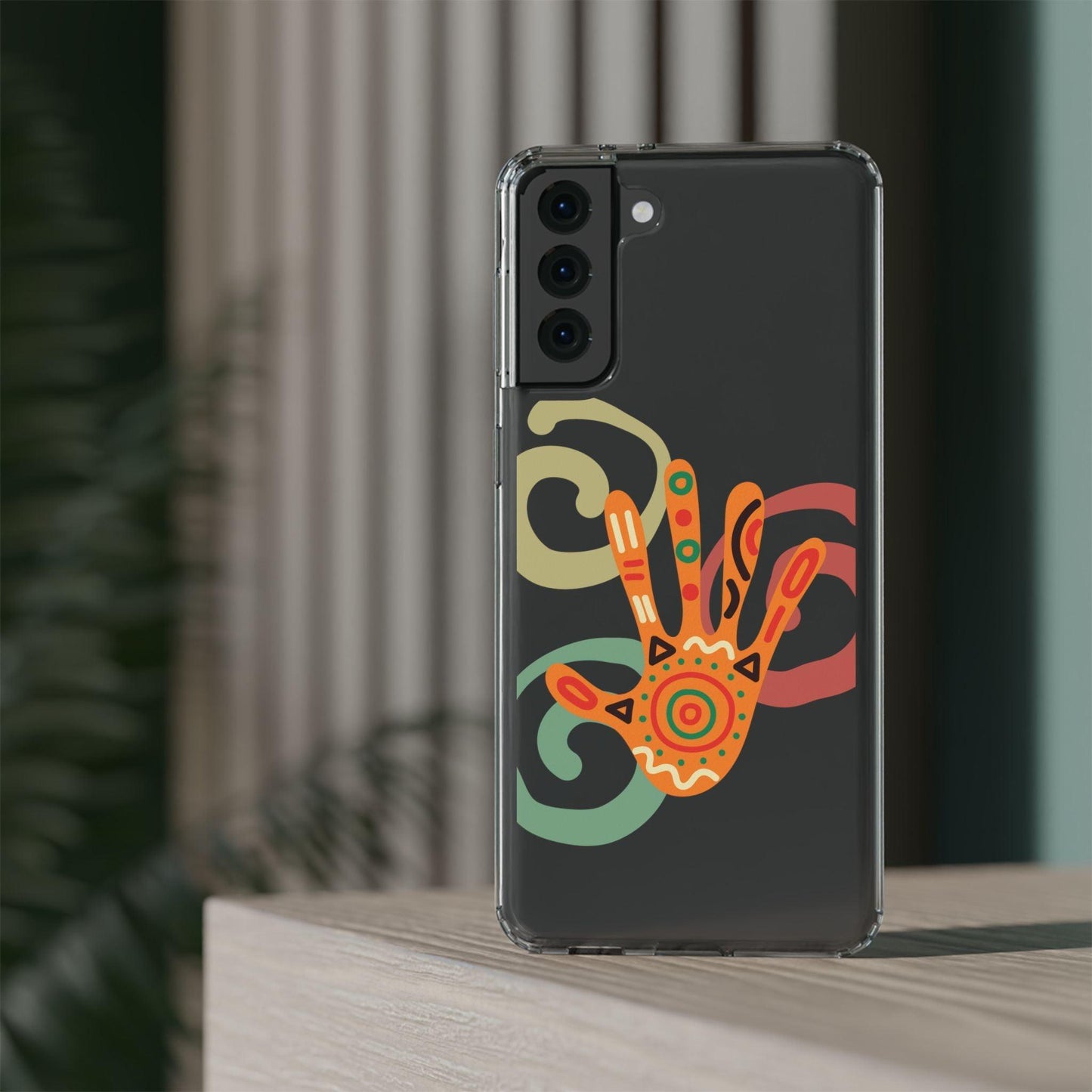 Clear Cases Colorful Hand Print design