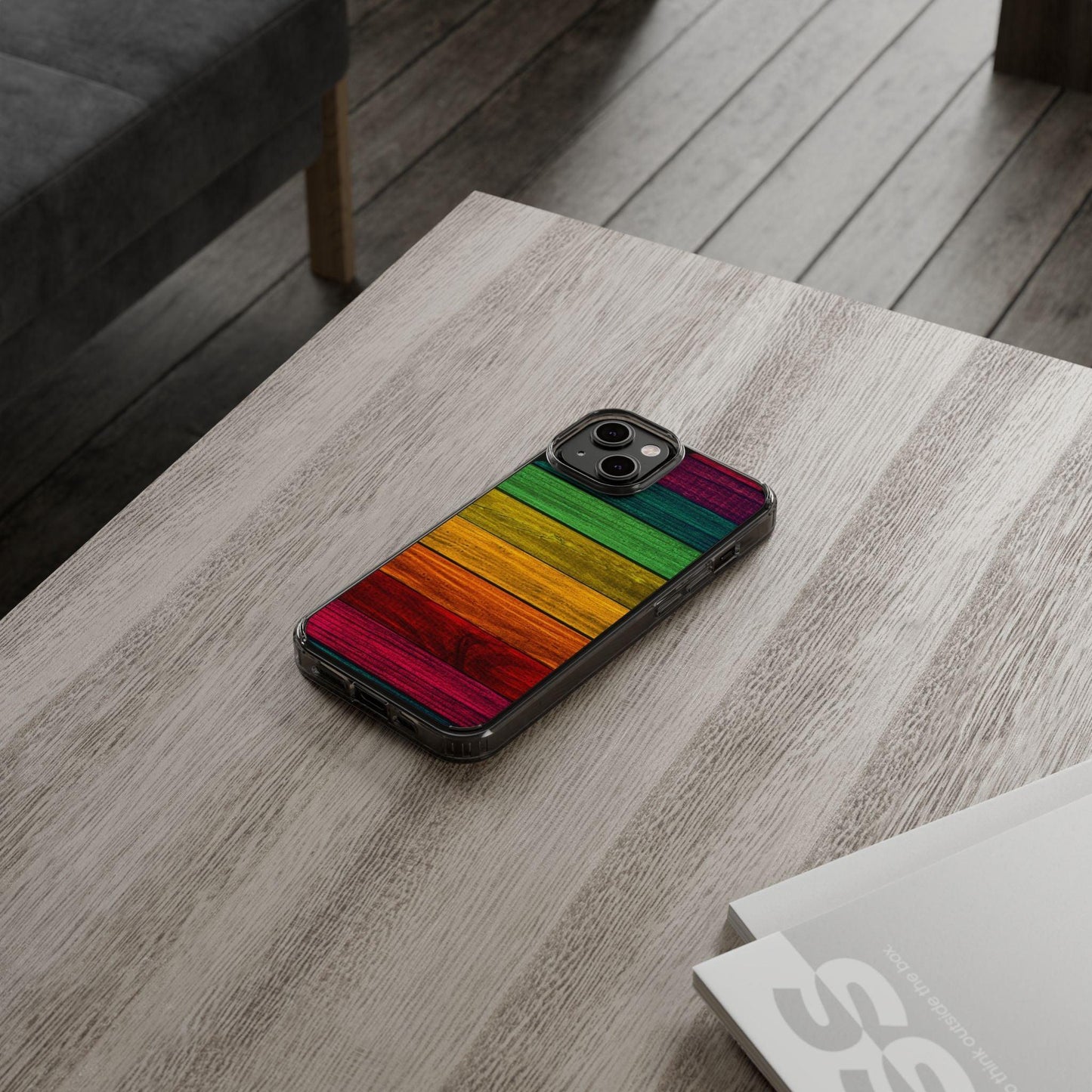 Rainbow On Woods Clear Cases