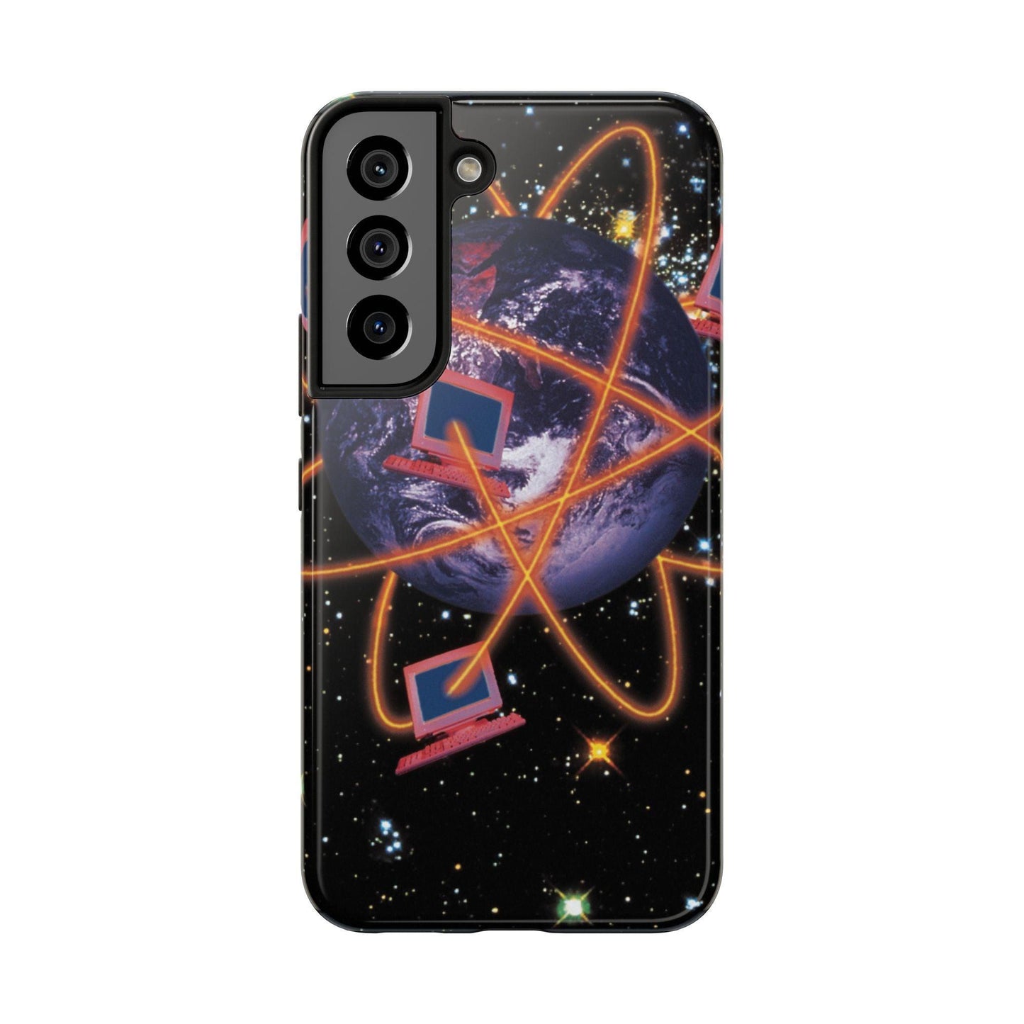Computer Galaxy Printed With Orbiting Tough Phone Cases