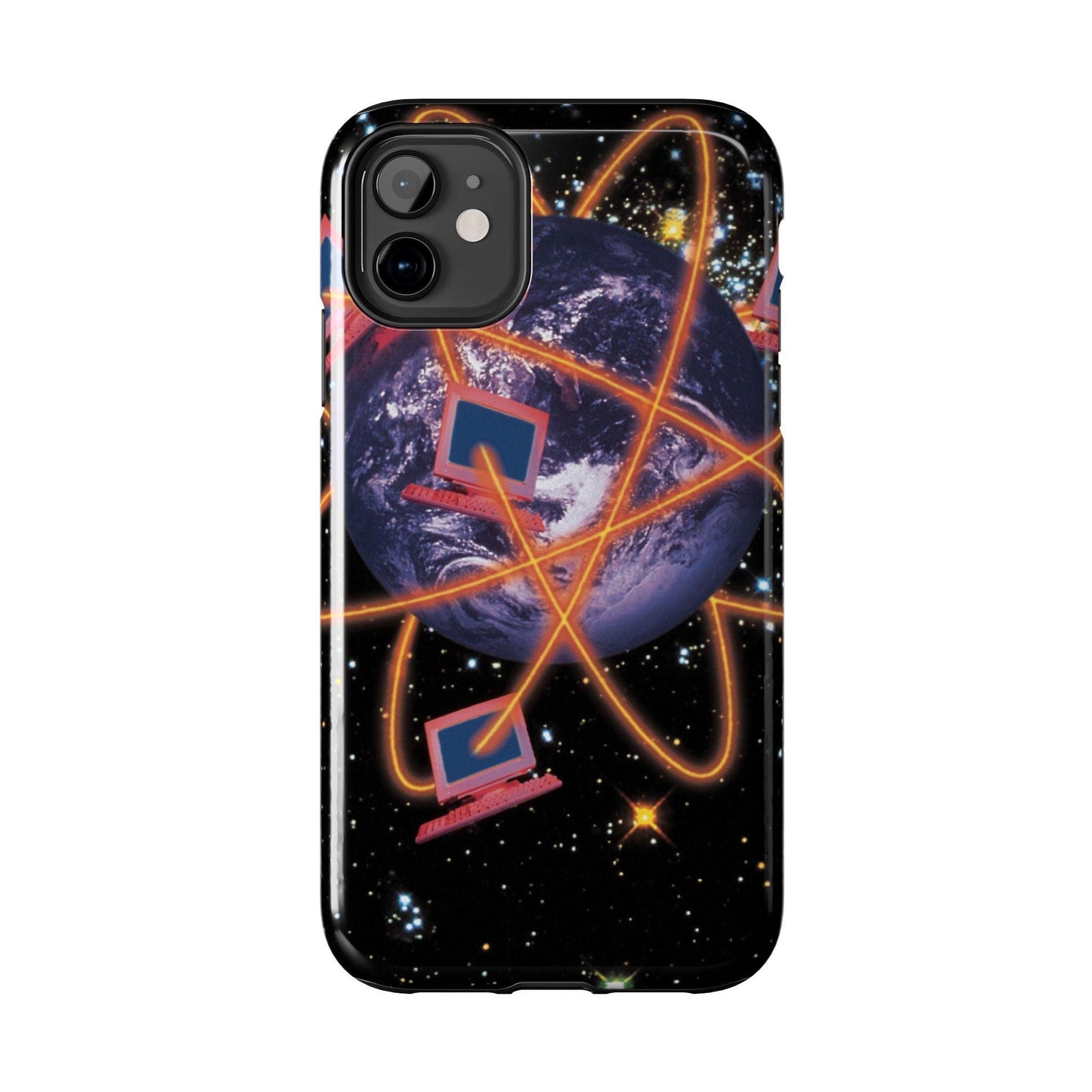 Computer Galaxy Printed With Orbiting Tough Phone Cases