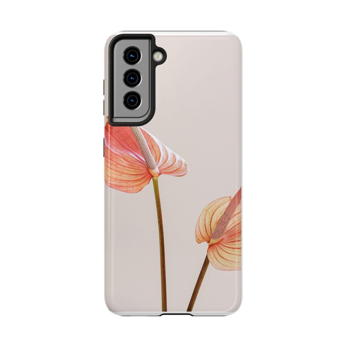 Orange Flower with Leaves Tough Phone Cases