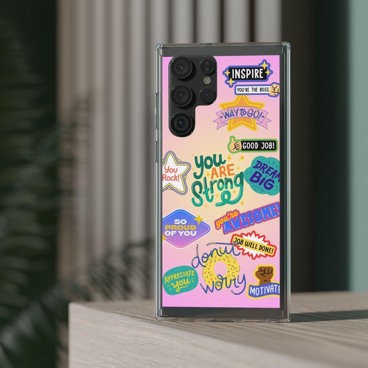 Motivational Stickers Clear Case