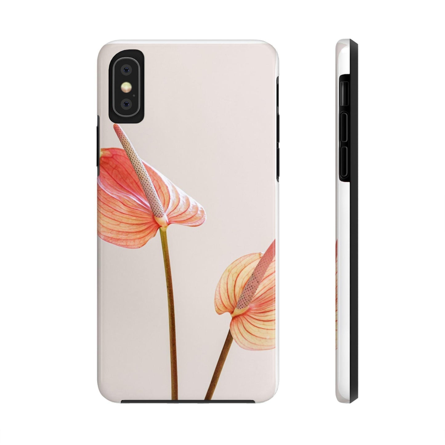 Orange Flower with Leaves Tough Phone Cases