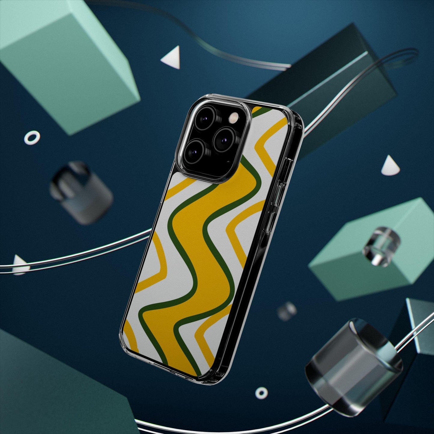 Bright Yellow Abstract With Shape Clear Cases