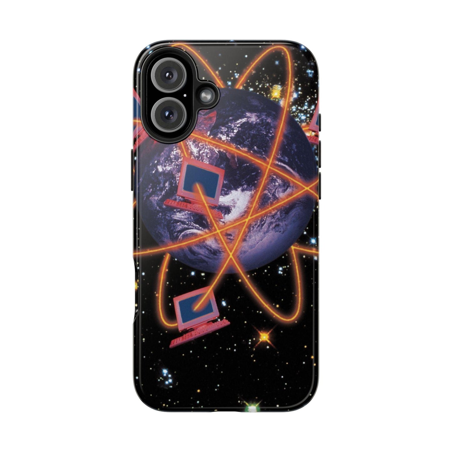 Computer Galaxy Printed With Orbiting Tough Phone Cases