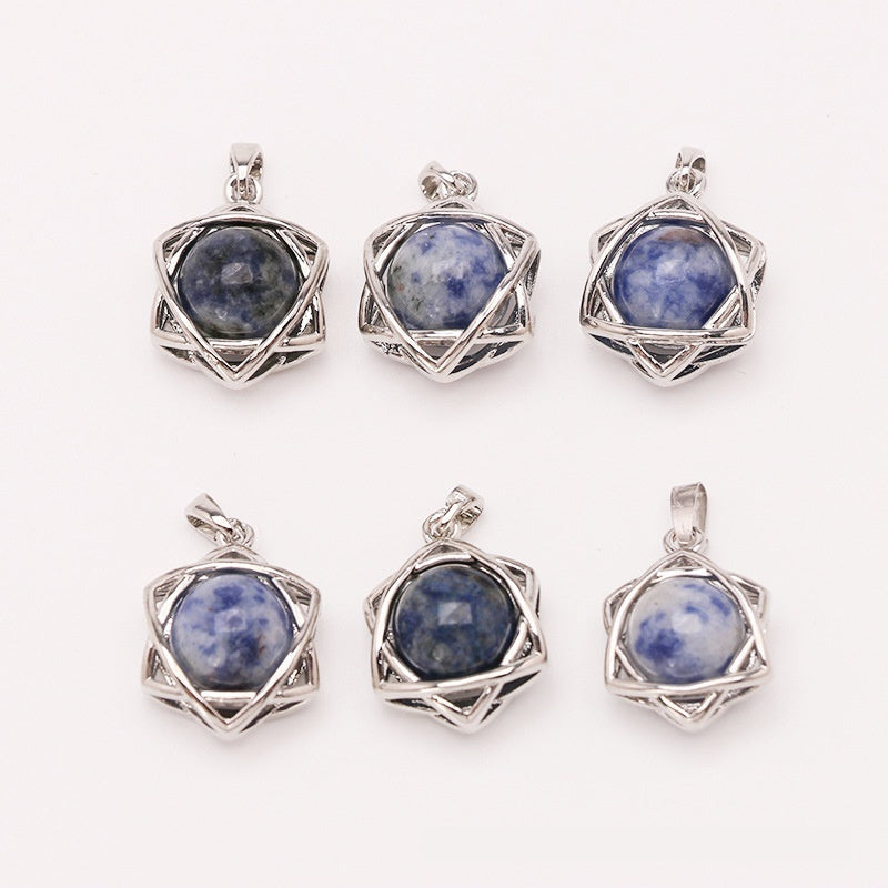 Crystal Aventurine Agate Star Pendant Beads