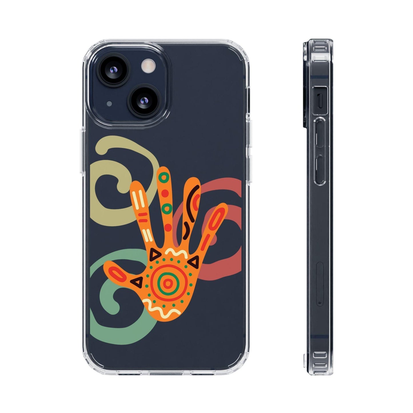 Clear Cases Colorful Hand Print design