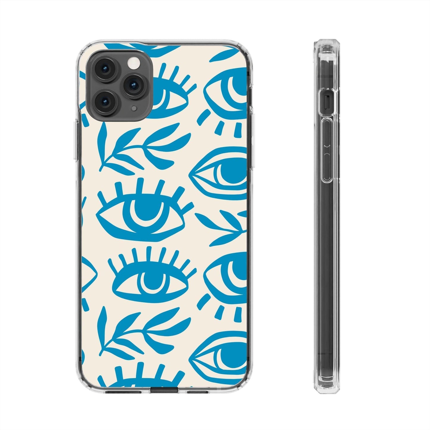 Eyes And Leaves  Pattern Clear Cases