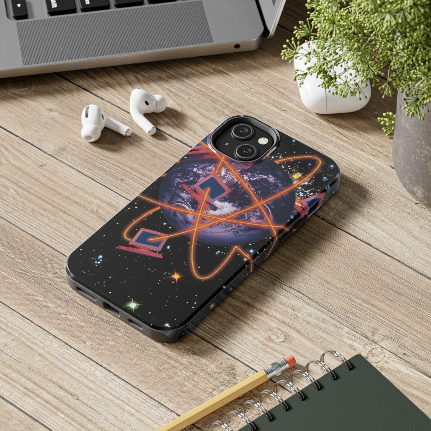 Computer Galaxy Printed With Orbiting Tough Phone Cases