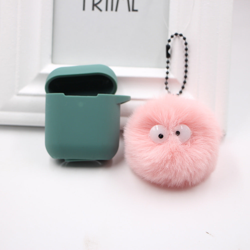 Spirited Away Dust Elf briquettes keychain pendant plush round student bag key pendant gift