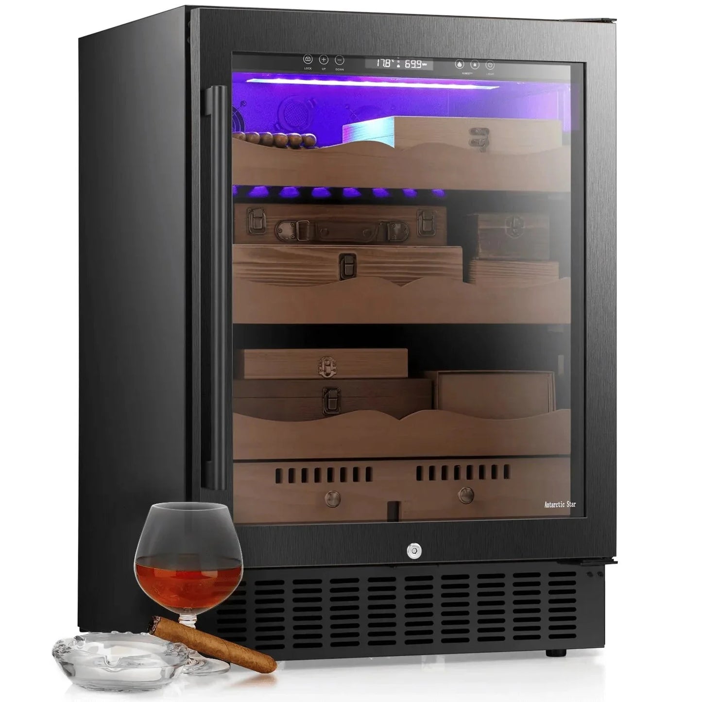 15 Inch Cigar Humidor Electric Humidor Silver Steel X5196