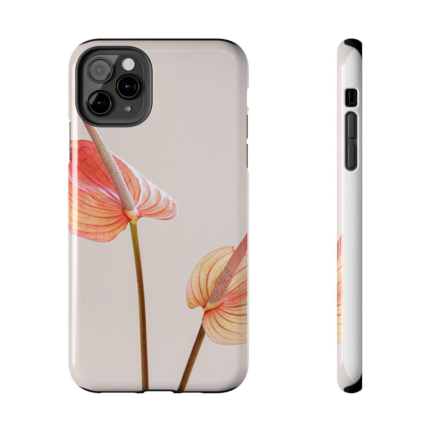 Orange Flower with Leaves Tough Phone Cases